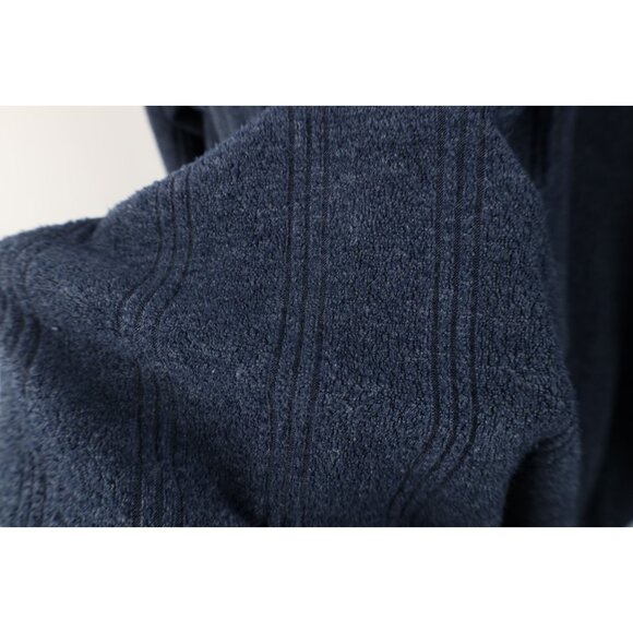 Vtg 90s Streetwear Mens 3XL Distressed Thin Terry Cloth Fleece Collared Sweater - Picture 5 of 14